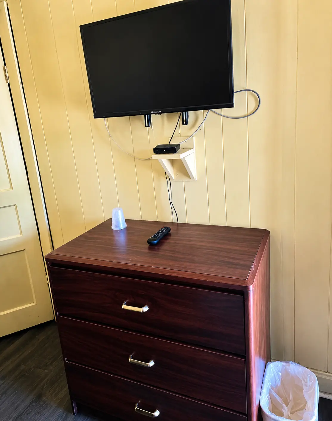 Bed with pillows and nightstand