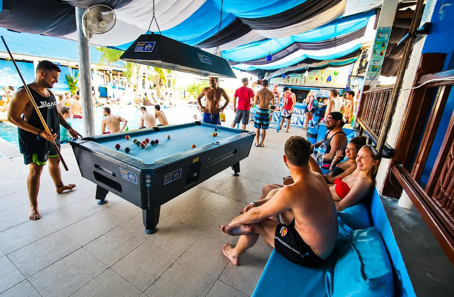 Relaxation area by the pool
