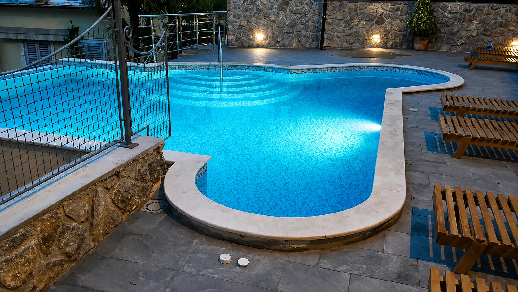 Pool at night